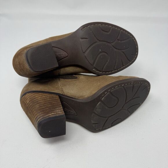 BORN Heeled Boots Womens 6 Brown Suede Leather Comfort Western Boho - Picture 8 of 10